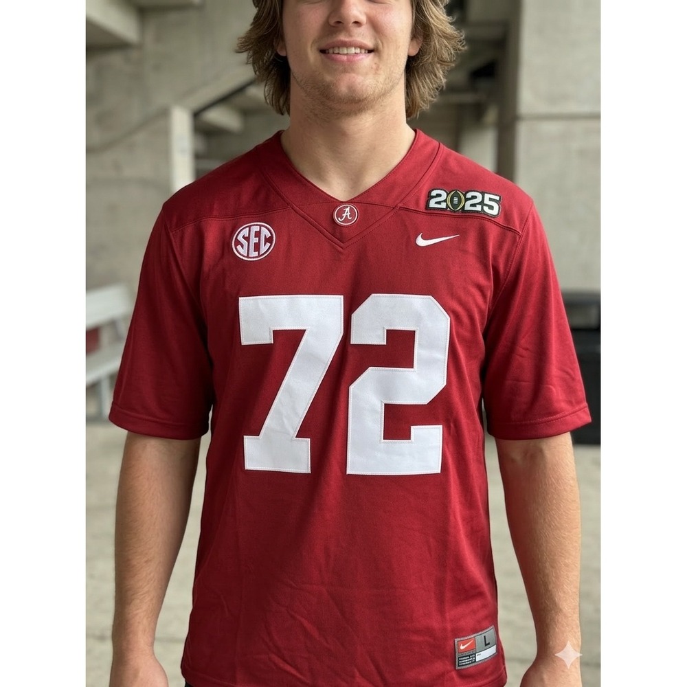 Nike Alabama Crimson Tide Parker Brailsford 72 Jersey 2025 SEC‎ Red Mens Large